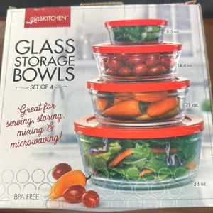 COPY - Gia's Kitchen Glass Storage Bowls NWT